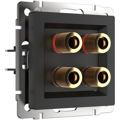 Розетка аудио без рамки Werkel 2-м. черный матовый картинка